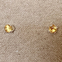 Citrine Round Faceted Stud Earrings