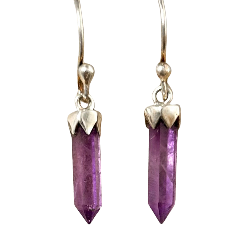 Amethyst and Sterling Silver Earrings