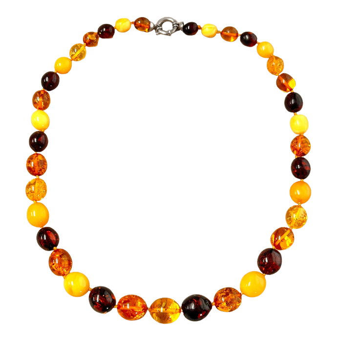Amber Multicolored Bead Necklace