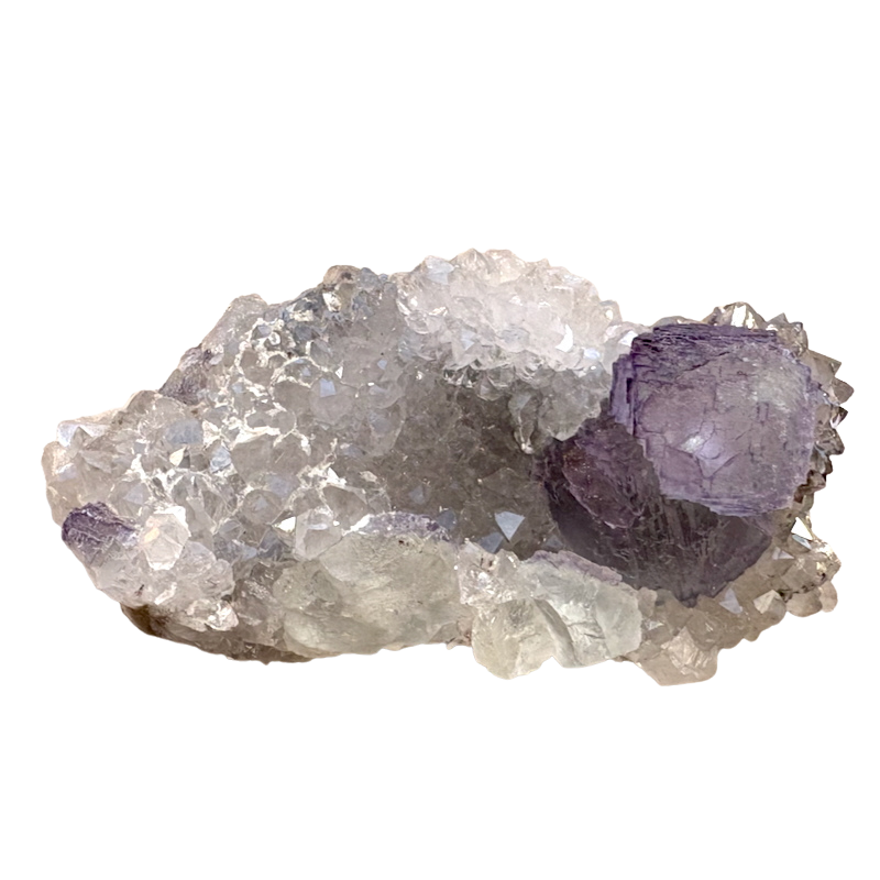 Fluorite on Quartz (Eagle's Nest pocket, Blanchard Mine, Socorro Co., New Mexico)