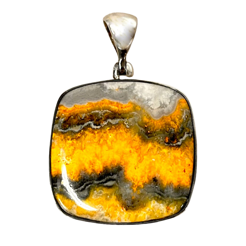 Jasper (Bumble Bee) and Sterling Silver Pendant