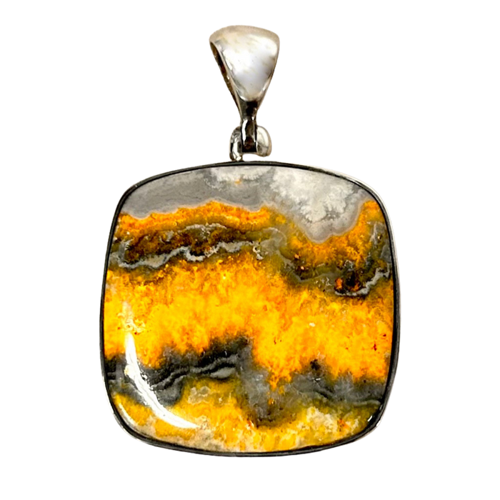 Jasper (Bumble Bee) and Sterling Silver Pendant