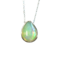 Ethiopian Opal Slide Necklace with Chain