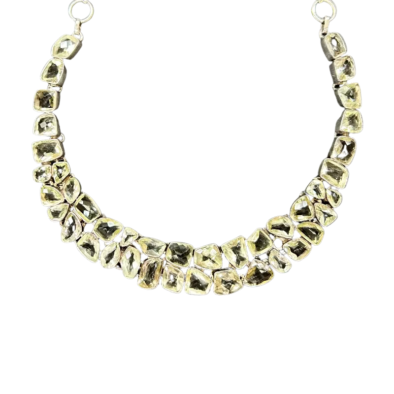 Praisiolite and Sterling Silver Necklace