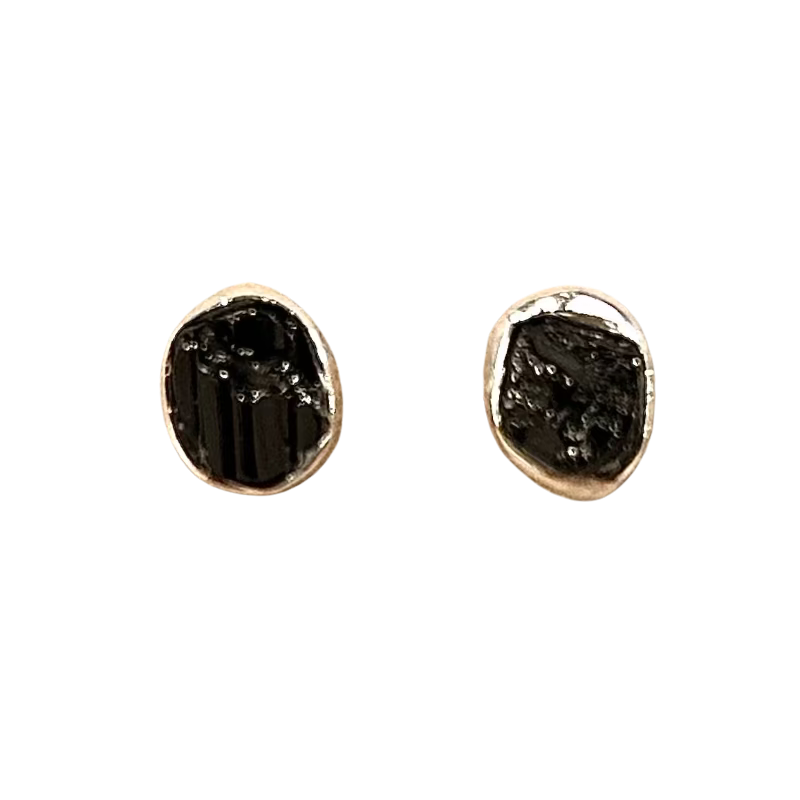 Tourmaline (Black, Schorl) Stud Earrings