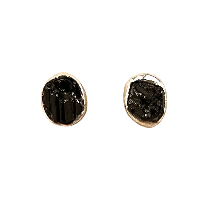 Tourmaline (Black, Schorl) Stud Earrings
