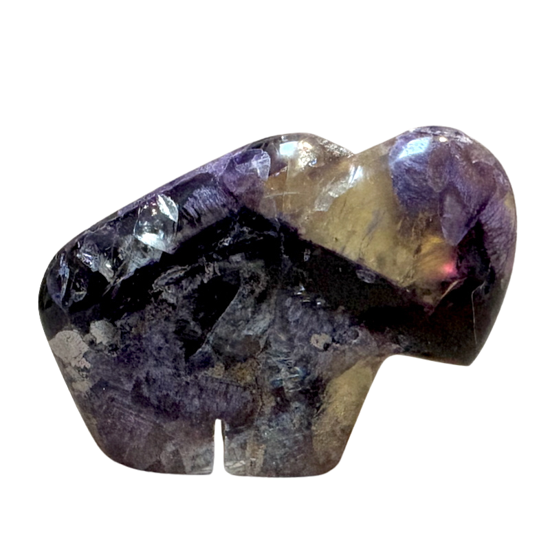 Buffalo Fetish Carving in Fluorite