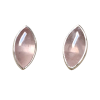 Rose Quartz and Sterling Silver Post Earrings
