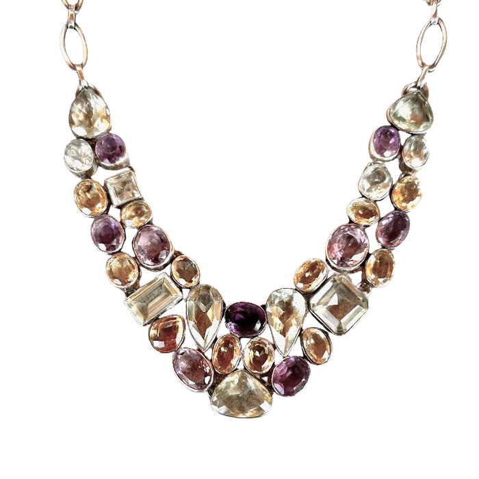 Amethyst, Citrine & Prasiolite Necklace