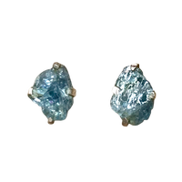 Aquamarine Rough Post Earrings