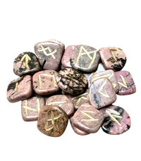 Rhodonite Rune Set