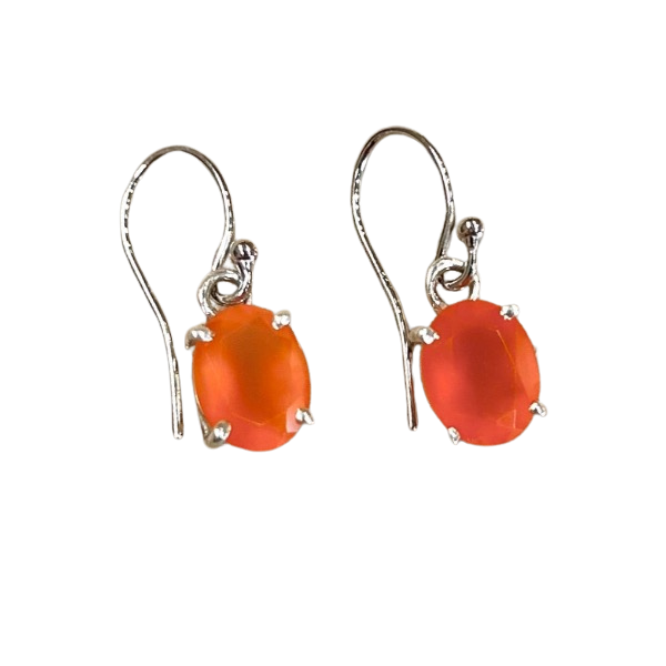 Carnelian Faceted Dangle Earrings
