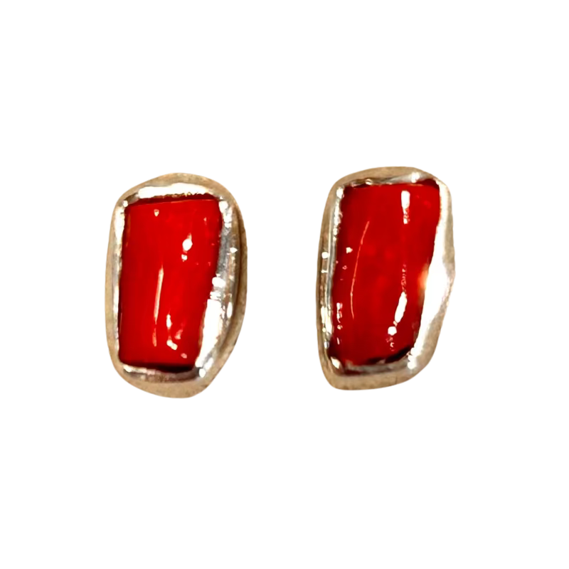 Coral (Mediterranean) Stud Earrings