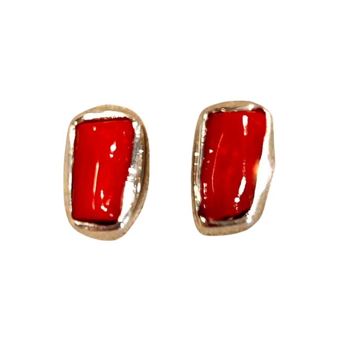 Coral (Mediterranean) Stud Earrings