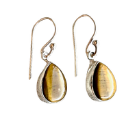 Tiger Eye and Sterling Silver Earrings