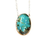 Turquoise and Sterling Silver Pendant and Chain