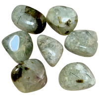 Epidote in Prehnite Polished Pebble