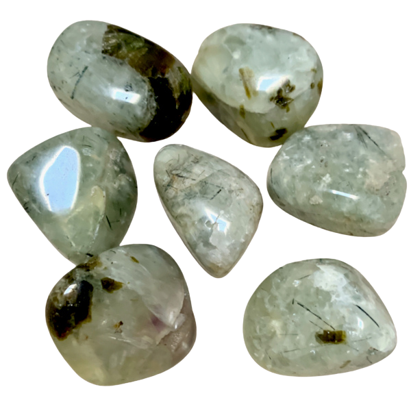 Epidote in Prehnite Polished Pebble