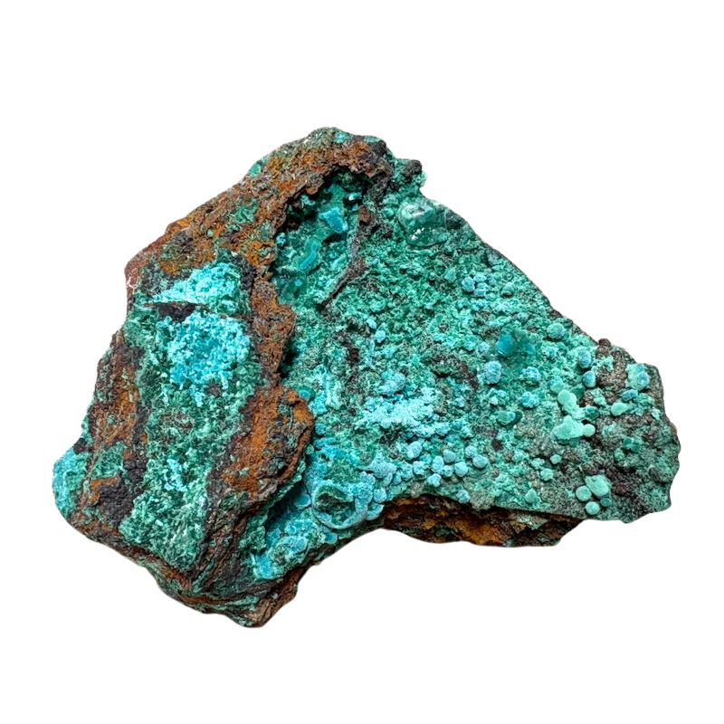 Rosasite, Malachite, Goethite & Gypsum (Mexico)