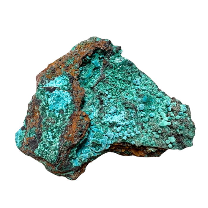 Rosasite, Malachite, Goethite & Gypsum (Mexico)