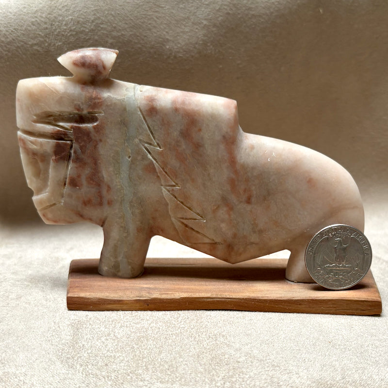 Justin Gomez Bison Carving (Taos, New Mexico)