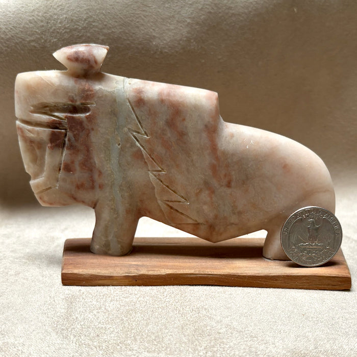 Justin Gomez Bison Carving (Taos, New Mexico)