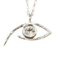 Topaz (White) Eye of Horus Pendant and Chain