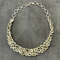 Praisiolite and Sterling Silver Necklace