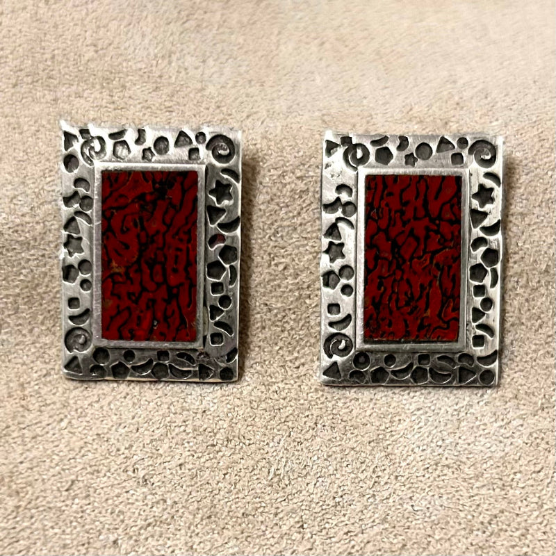 Dino Bone Earrings and Pendant Set