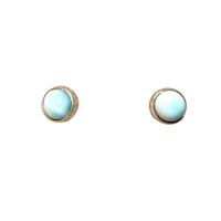Larimar Round Stud Earrings