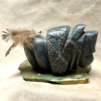 Justin Gomez Buffalo & Calf Carving (Taos, New Mexico)