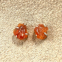 Citrine Rough Prong Post Earrings