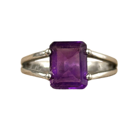 Amethyst Sterling Silver Ring (size 6.25)