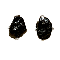 Tourmaline (Black, Schorl) Rough Post Earrings