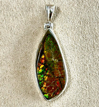 Ammolite and Sterling Silver Pendant