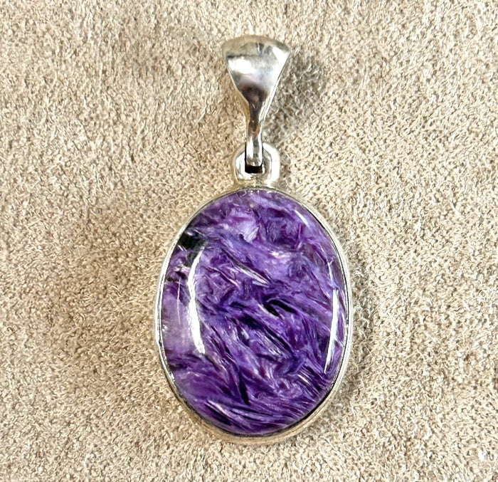 Charoite and Sterling Silver Pendant