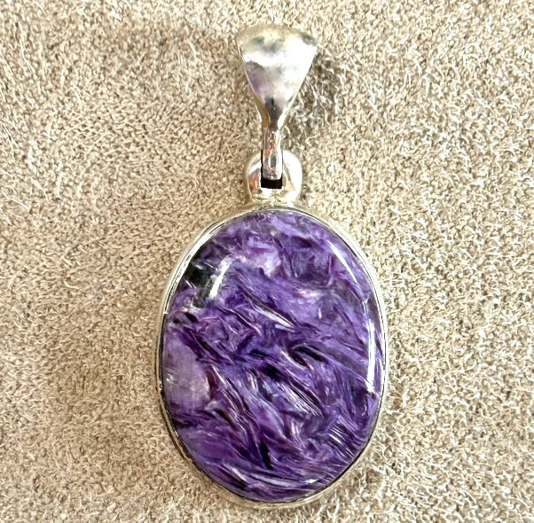 Charoite and Sterling Silver Pendant