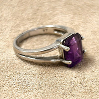 Amethyst Sterling Silver Ring (size 6.25)