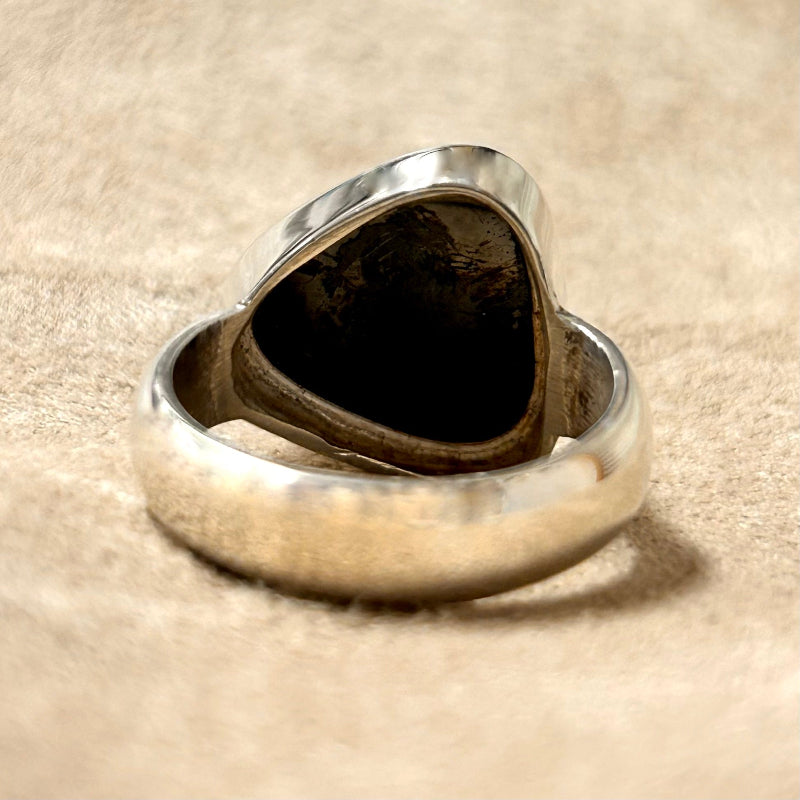 Shungite and Sterling Silver Ring (size 8)