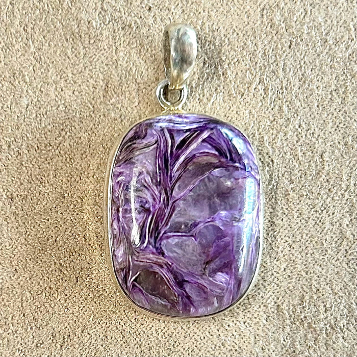 Charoite and Sterling Silver Pendant