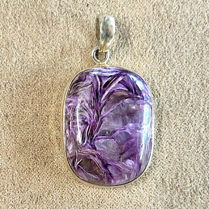 Charoite and Sterling Silver Pendant