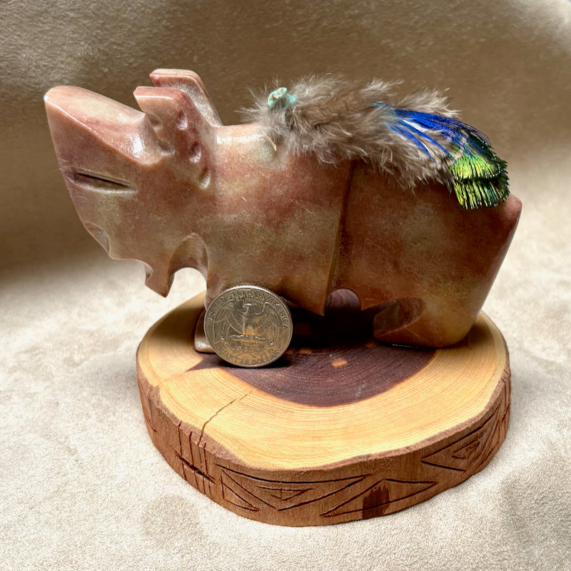 Justin Gomez Buffalo Carving (Taos, New Mexico)