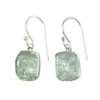 Aquamarine and Sterling Silver Dangle Earrings
