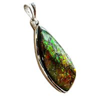 Ammolite and Sterling Silver Pendant