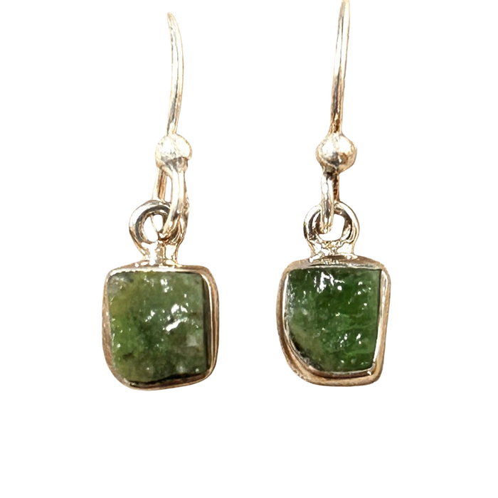 Emerald Rough Dangle Earrings