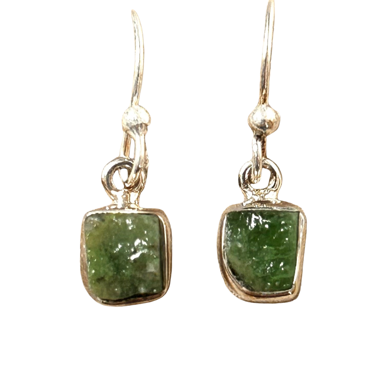 Emerald Rough Dangle Earrings