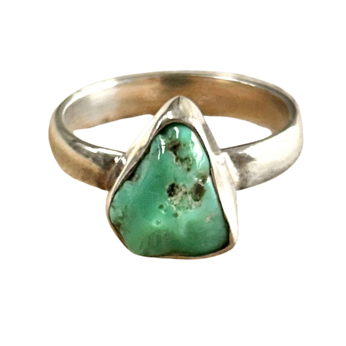 Turquoise (Rough) and Sterling Silver Ring (Size 6)