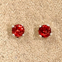 Garnet Faceted Stud Earrings