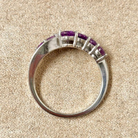 Amethyst Multistone Sterling Silver Ring (size 9)