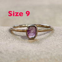 Amethyst (Rough) Sterling Silver Stacker Ring